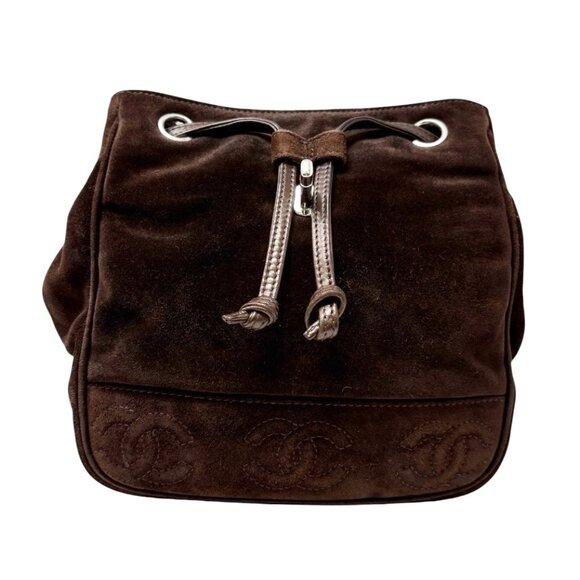 CHANEL Vintage CC Mark Logo Turn Lock Backpack Stitch Brown Silver [106334] - Picture 8 of 12